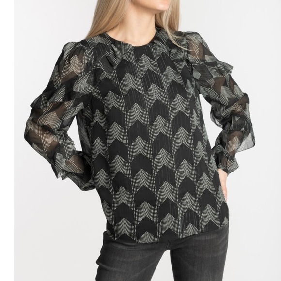 NWT - Ted Baker - MOWENNA JARDIN RUFFLE SLEEVE BLOUSE - Picture 2 of 9